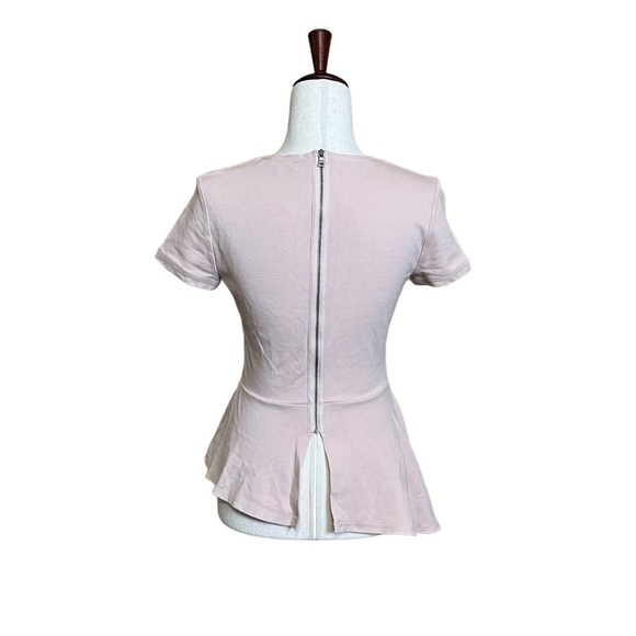 BCBGMaxAzria Harlem Seamed Waist Peplum Top. Bare Pink. Size S #1179 - Picture 4 of 7